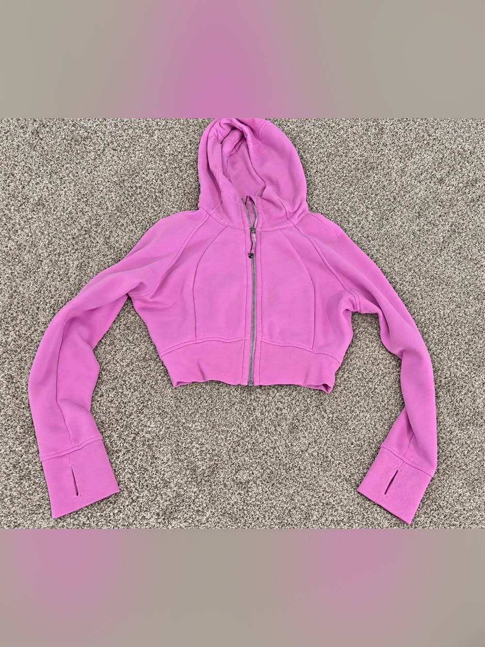 lululemon athletica Cropped Hooded Zipped sweatshirt in Lavender Pink
